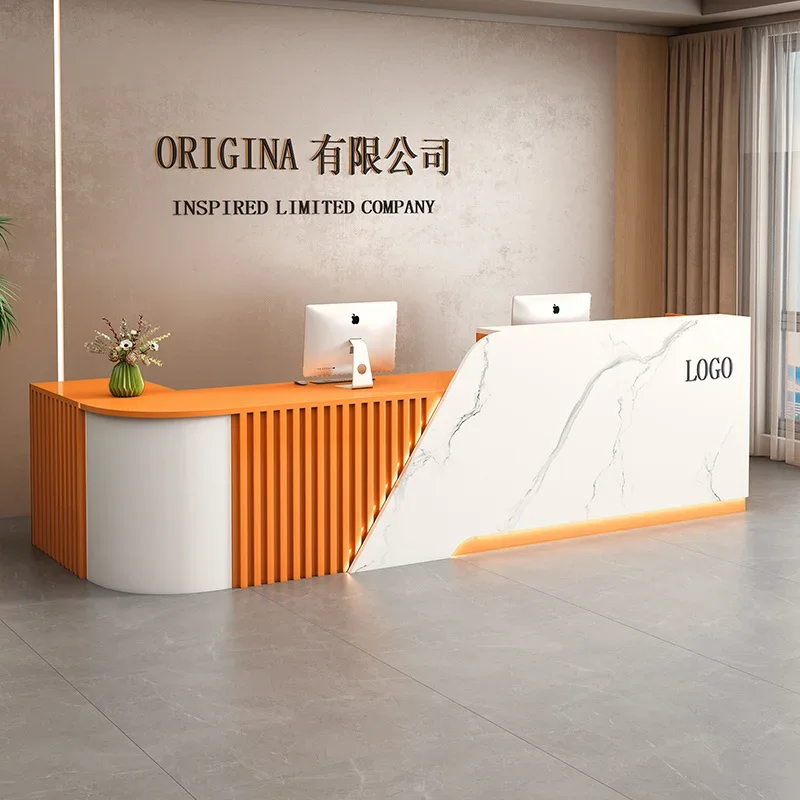 Simple Luxury Reception Desk Modern Salon Small Clinic Bar Counter Accessories Escritorio De Recepcion Commercial Furniture