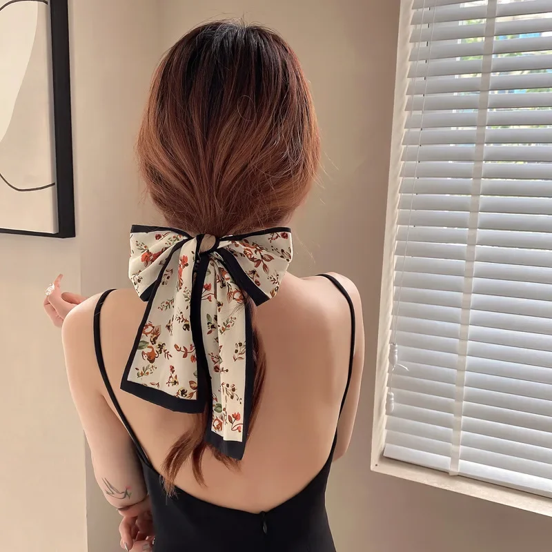 Girls Fashion Bow Headband New Versatile Belt Korean Thin Scarf Headband Super Immortal Ribbon Women\'s Hair Accessories