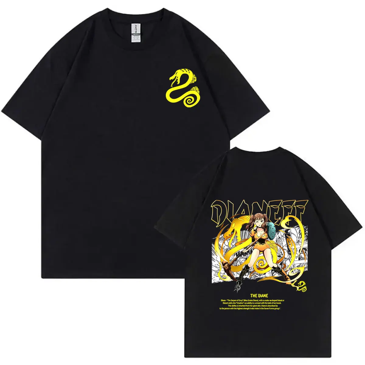 Anime The Seven Deadly Sins Serpent's Sin of Envy Diane T-shirt Summer Men Women Manga Oversized T Shirts Male Retro Streetwear