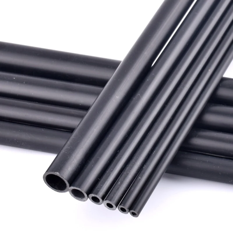 2 szt. Czarny PVC akcesoria do fajka wodna do nawadniania domu O.D5 ~ 16mm akwarium sztywna rurka O długości 48 ~ 50cm