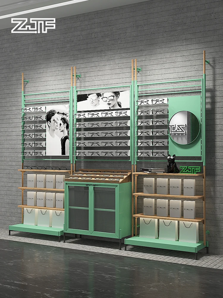 Light luxury optical store counter with lamp display cabinet trendy store display combination shelf