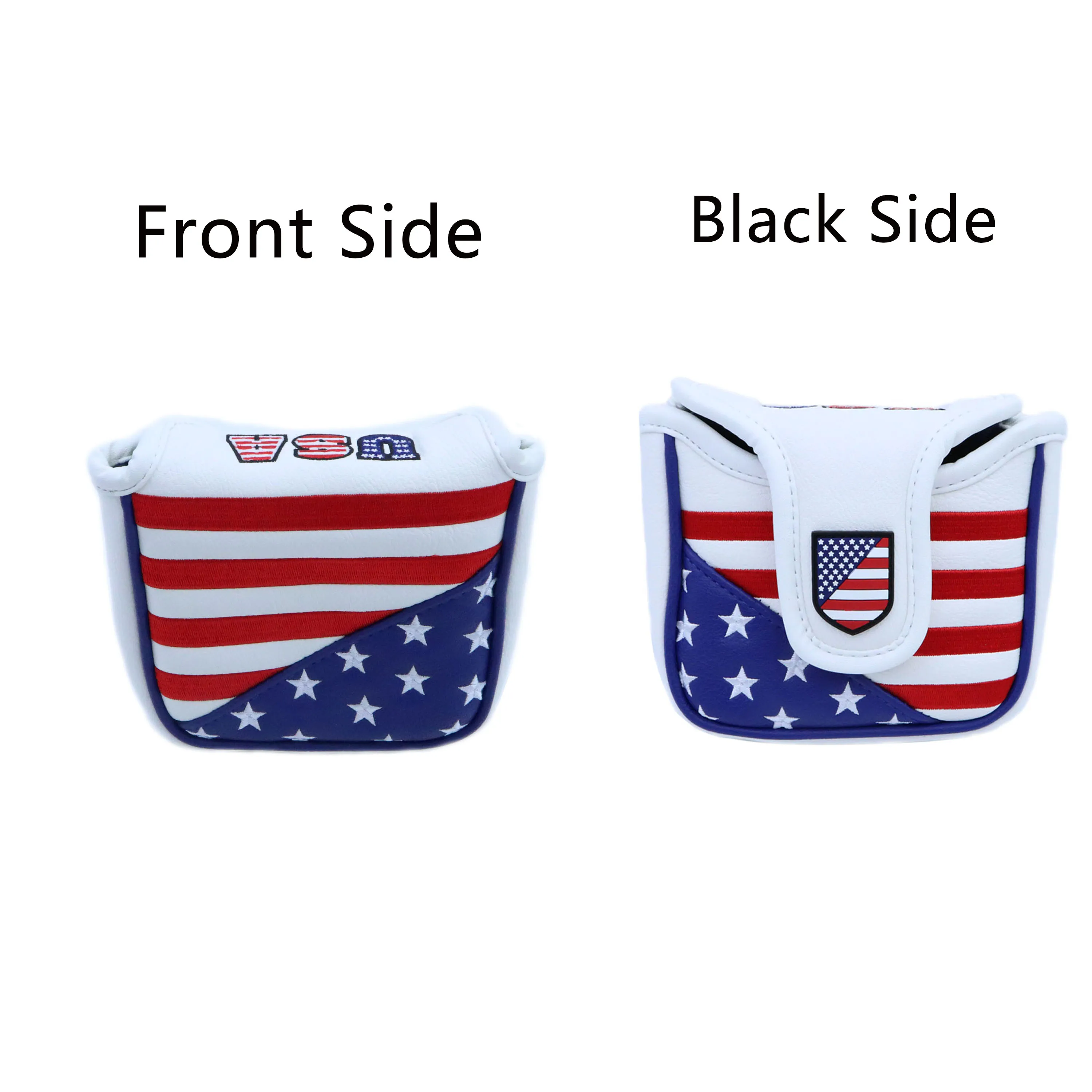 USA Element Golf Putter Covers Magnetic Type For Mallet Blade Club Waterproof PU Leather Golf Headcover White Blue Protector