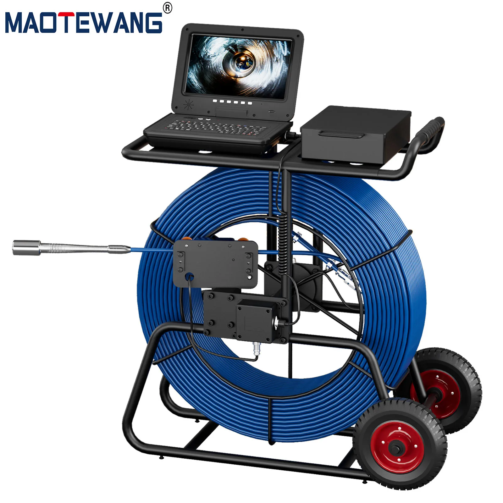 Sewer Pipe Inspection Camera 10 Inch IPS 1080P Meter Counter+Self-Leveling 512HZ Locator+  Diameter 9mm thick cable with brake