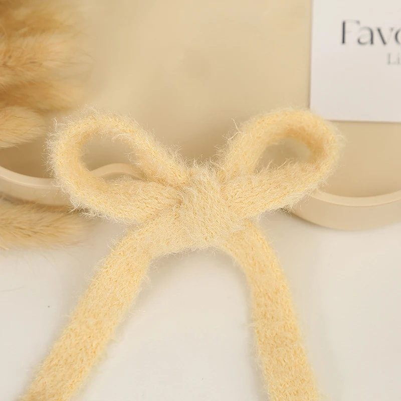 15mm 5Yards Plush Hollow Thickened Ribbon Flat Fluffy Knitted Ribbon for Gift Wrapping DIY Bow Bouquet Clothes Sewing Material