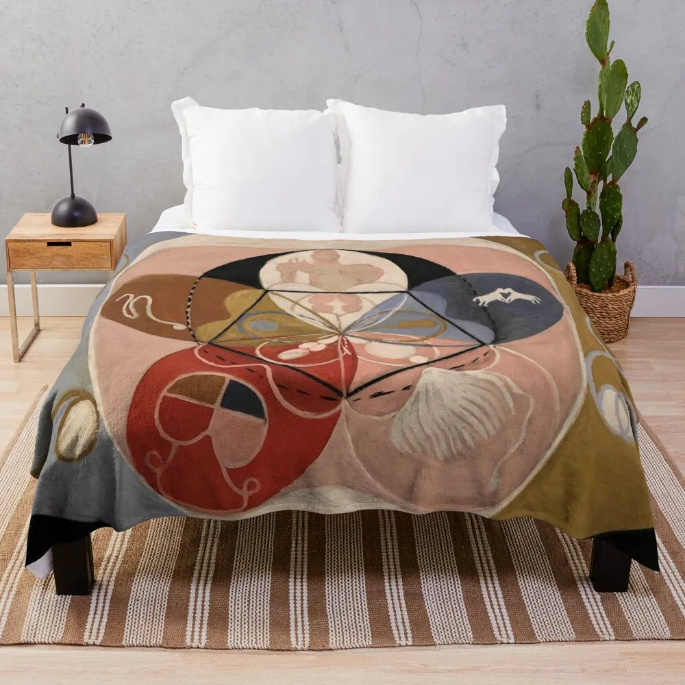 Hilma af Klint Evolution, No. 14, Group VI Throw Blanket Plaid on the sofa Moving Hairys Blankets