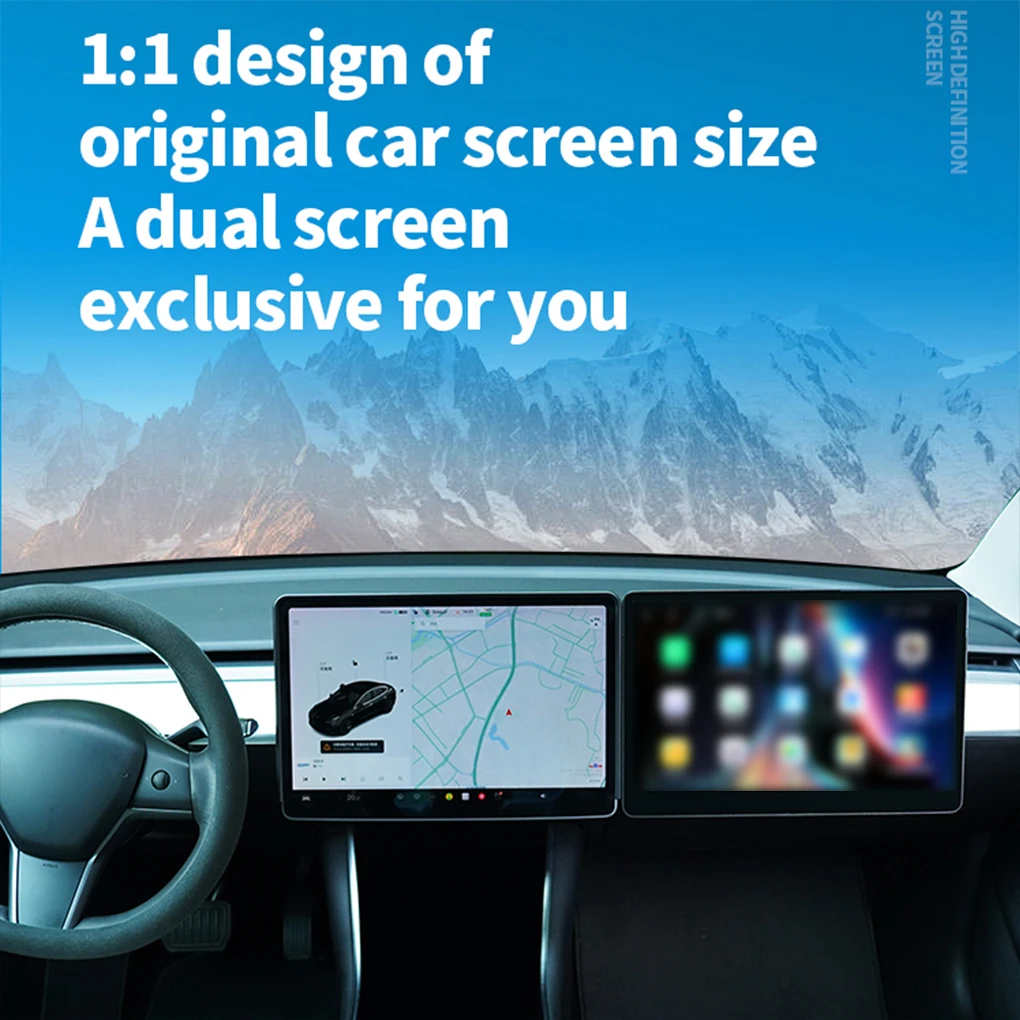 15.6 Inch Wireless HD Touch Screen Secondary Screen For Tesla Model 3/Y Android 13 Carplay Passenger Entertainment Media Player