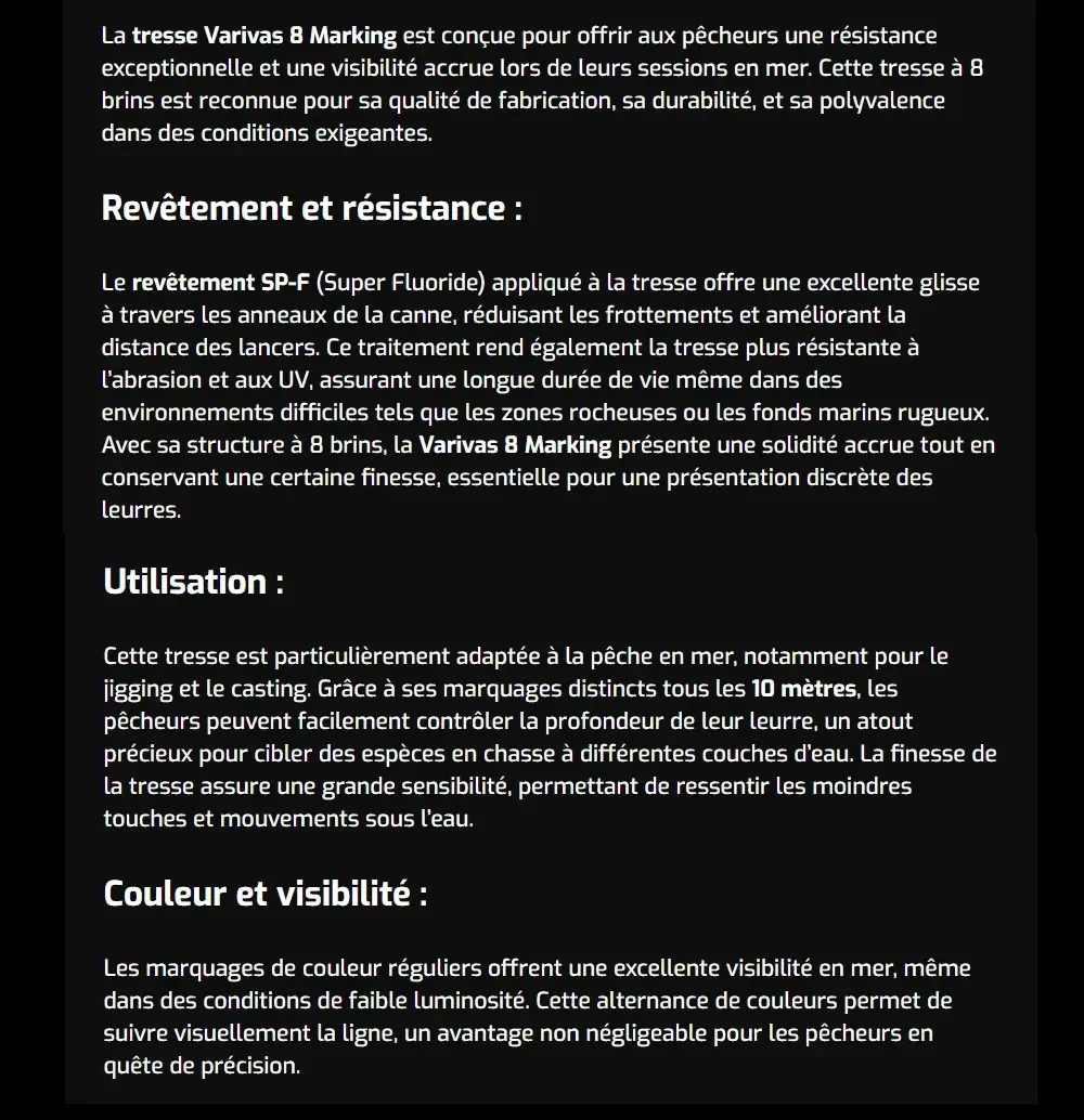 Description Picture 4 of itemOriginal VARIVAS 8X Braided - All purpose 8 braid Multifilament PE line Multi Color Edition Sea Fishing Carp Fly Wire line Tool