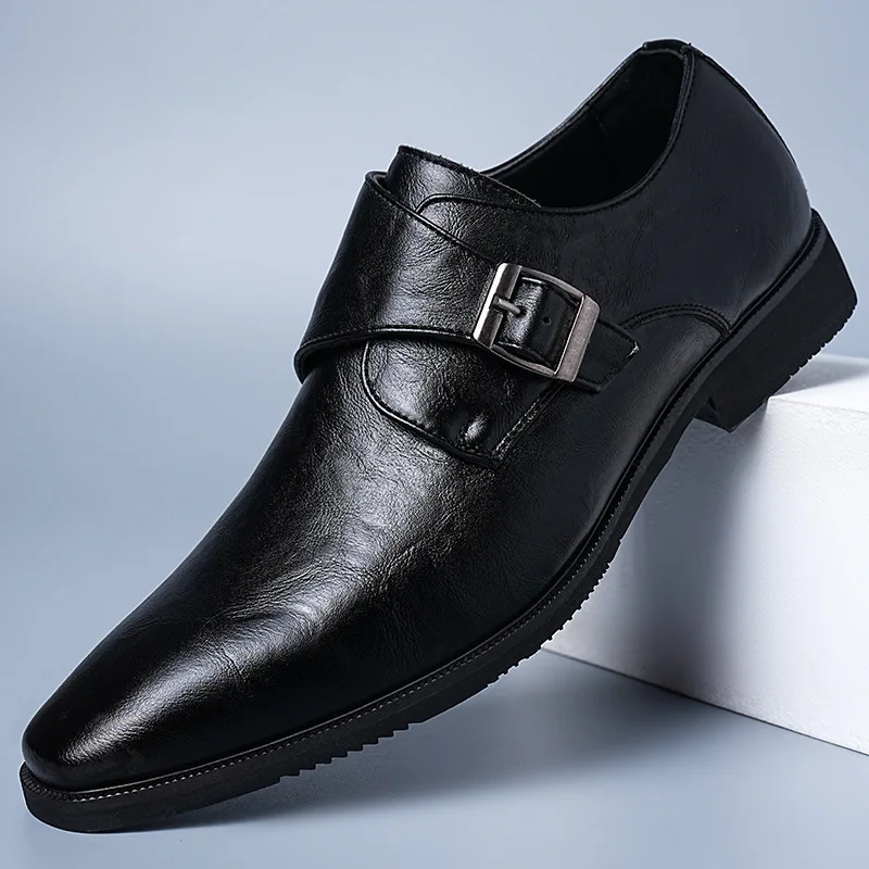 

Men's business leather shoes, formal wear, pointed-toe British trend, comfortable and breathable dress shoes