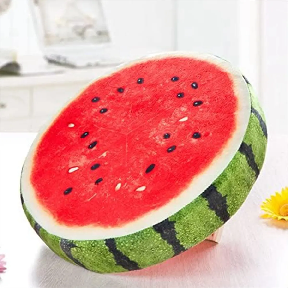 ABCL Round Throw Pillows 15 Inch Fruit Pillow, Plush Funny Fruit Stuffed Cushions Toy Seat Pad for Chair,Floor,Sofa,2 Pack D
