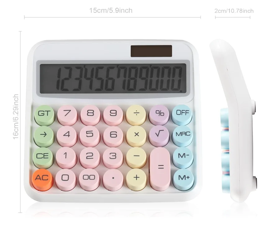 Calculator Solar & Battery Power 12 Digit Display Multi-Functional Big Button for Business Office School Calculating (HY-2278)
