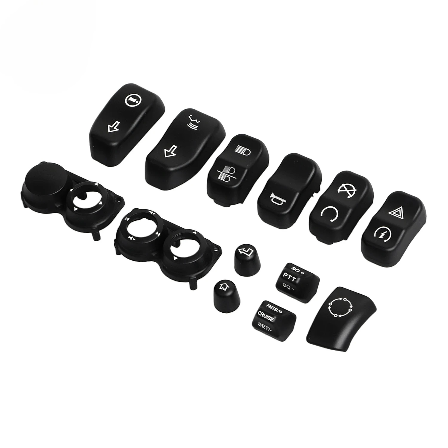 Left & Right Control Switch Housing Button Cap Kit For Harley Road Street Glide FLTRX FLTRXS FLTRK FLHX FLHXS CVO FLHXSE