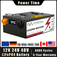 12V 24V 48V 100Ah 200Ah 300Ah LiFePo4 Battery Pack Built-in BMS Lithium Iron Phosphate Batteries For Solar Boat Golf Cart No Tax