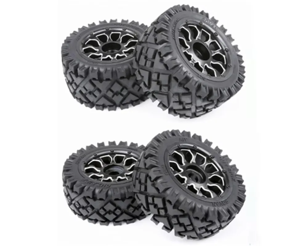 ROFUN ROVAN KM HPI BAJA 5B용 모든 금속 휠 타이어 조립