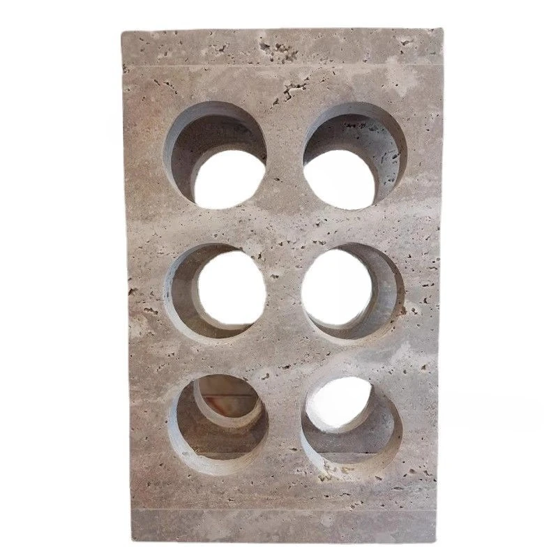 

Nordic wine rack creative small wine rack shelf European cabinet lattice natural travertine marble ornament