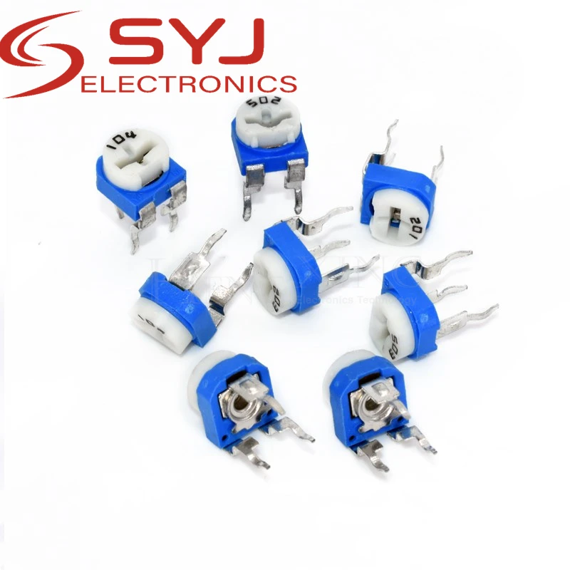 10piece Blue and white potentiometer RM065 1M (105) horizontal adjustable potentiometer