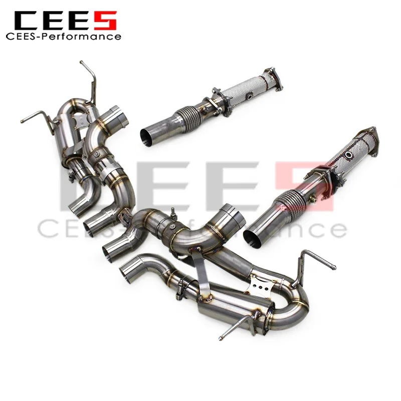 cees Valve Exhaust Pipes for Chevrolet CORVETTE C8 Z06 2019-2024 Stainless Steel 3 Inch Pipe Catback Exhaust System Assembly