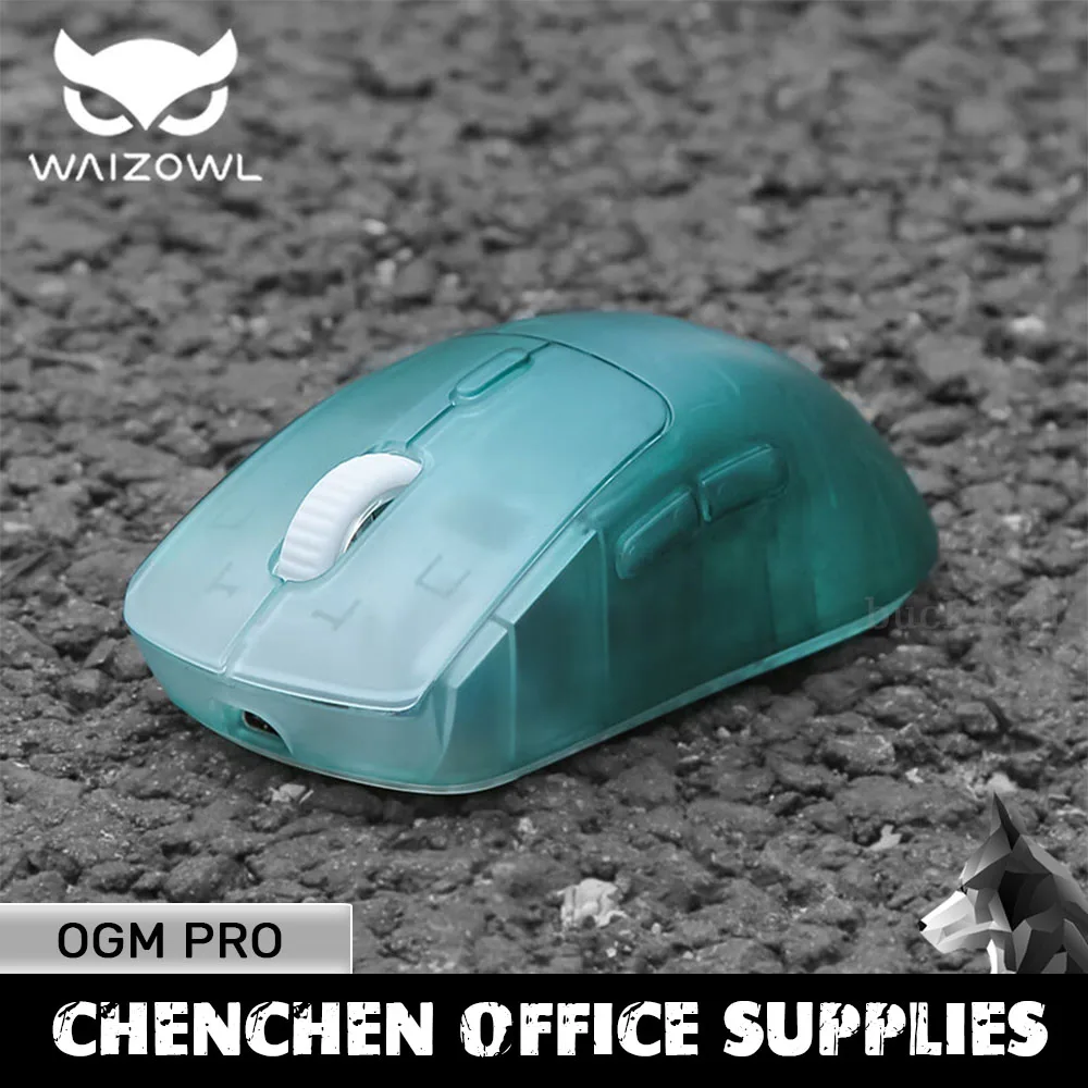 

Мышь Waizowl Ogm Pro, 3-режимная Bluetooth, беспроводная, 2,4 г, проводная игровая мышь для киберспорта Paw3395 Голубая мышь на заказ для компьютера, ПК, подарок