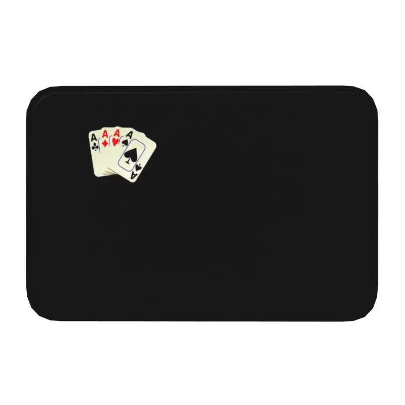 Custom Ace Of Cards Dress Front Door Floor Entrance Mats Outdoor Fashion Poker Card Game Bath Kitchen Doormat Balcony Carpet Rug