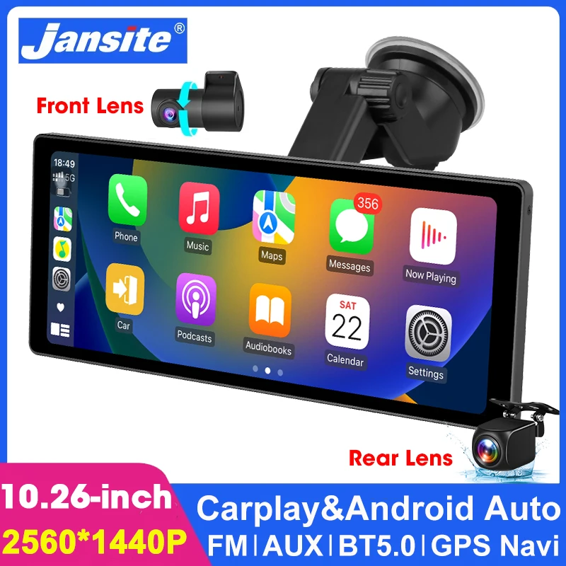 

10,26-дюймовый 2,5K видеорегистратор, беспроводной Carplay, Android, GPS-навигация, автомобильный мультимедийный видеоплеер, приборная панель, автомобильный видеорегистратор, FM AUX