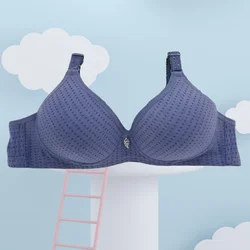 Large Cotton Mom's Steel Rimless Bra Bamboo Charcoal Medium and Old Age Thin Cotton Bra Plus Size Bra