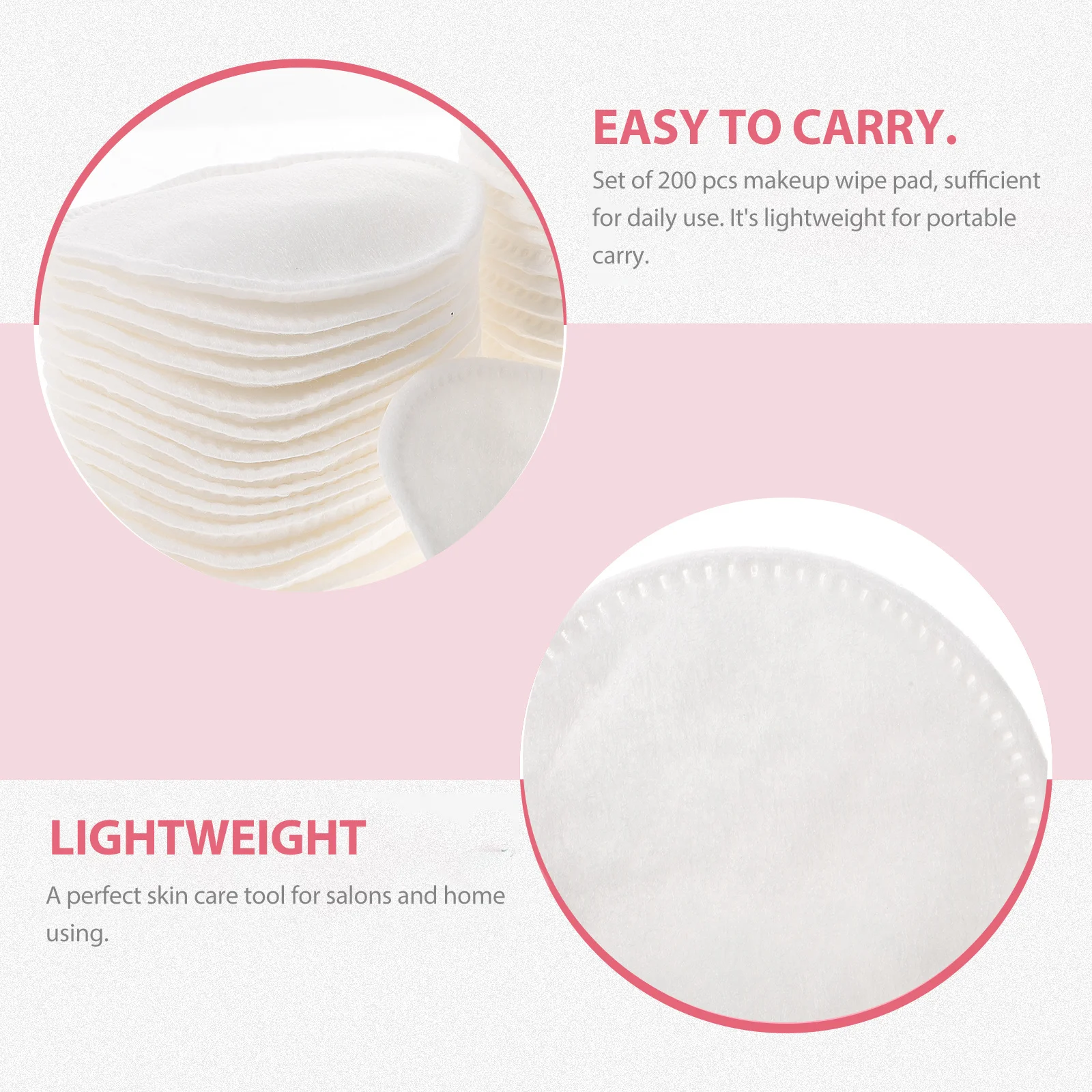 Almofadas removedoras de maquiagem não tecidas, 200 peças, 6cm, para salão de beleza, uso doméstico, ferramentas sanitárias leves de remoção de maquiagem