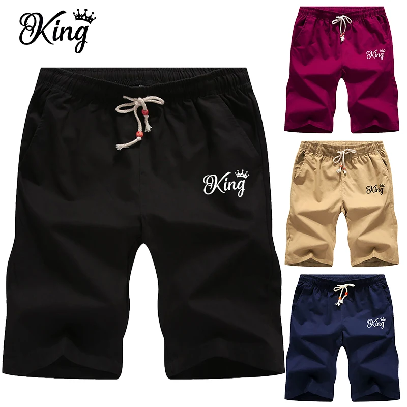 

Summer Casual Shorts Men's Cotton Fashion Style Man Lace-up Shorts Men Male With Pocket Short Pants