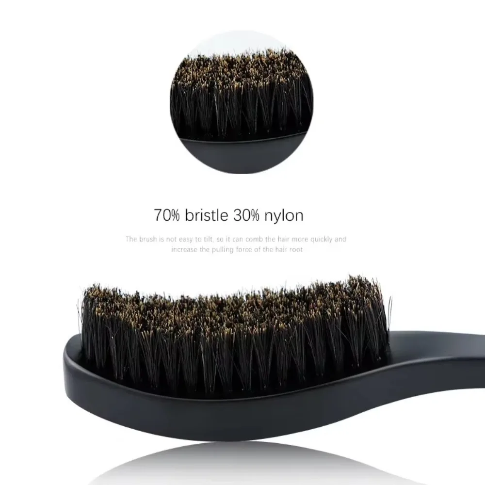 Portable Boar Bristles Beard Brush Salon Multi-function Nylon Beard Comb Facial Cleaning Shave Tool Boar Bristles Hair Comb