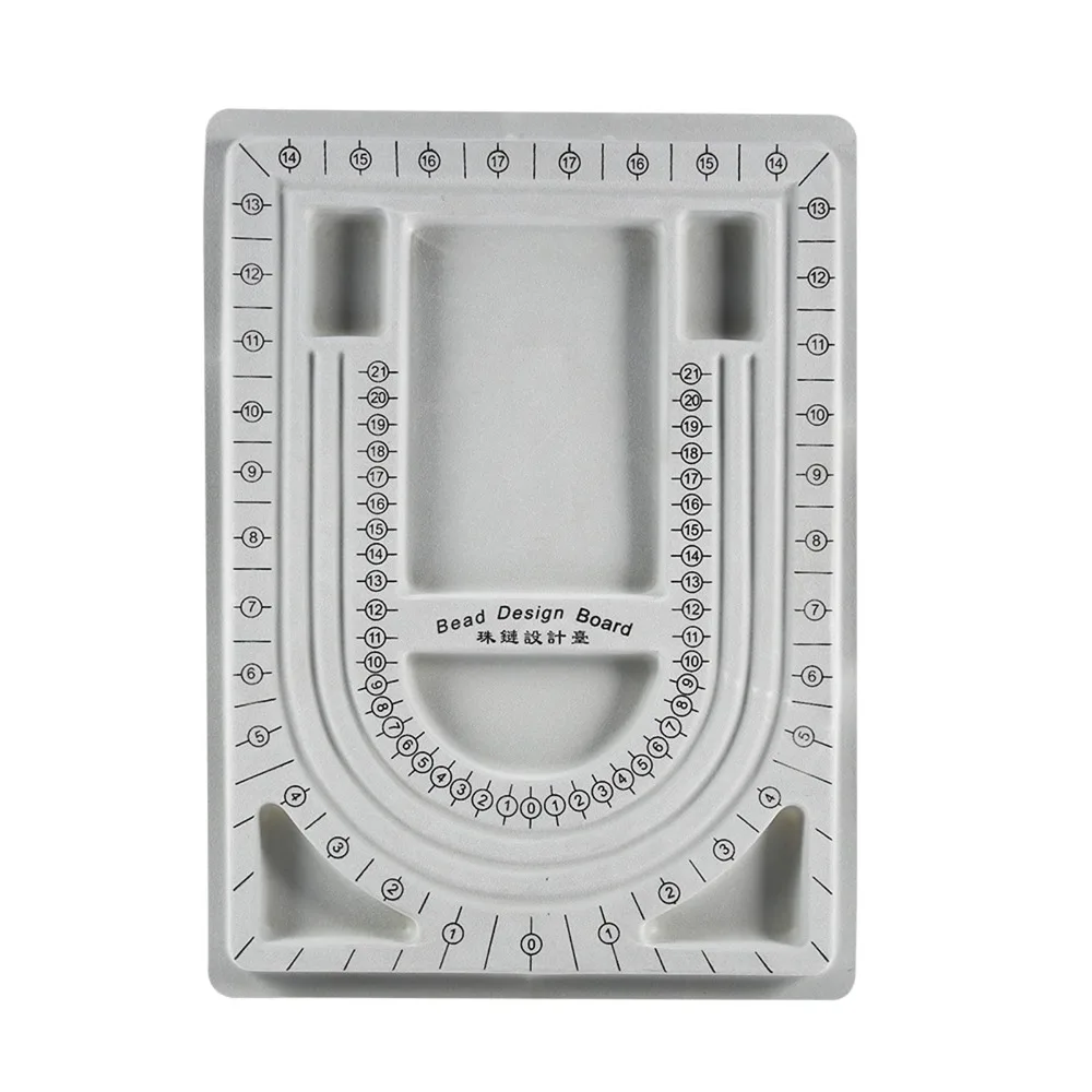 

Gray Resin Bead Board 32x24CM Measurement Scale Beading Jewelry Organiser Practical Tool Bead Stringing Tool Bead Design Board