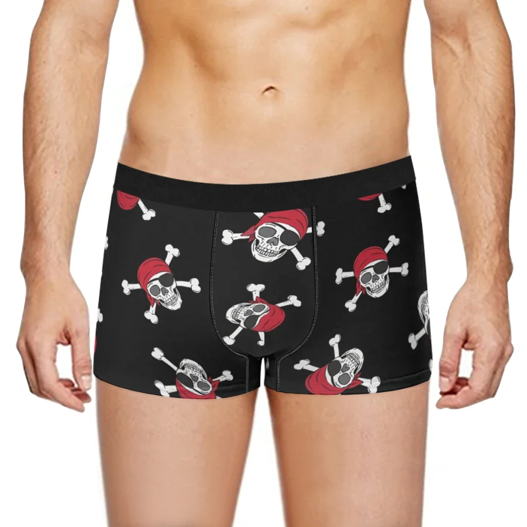 Skulls Bandanas BlackSkull StyleUnderpants Homme Panties Male Underwear Print Shorts Boxer Briefs