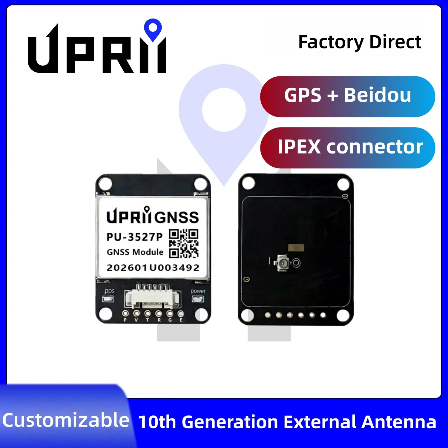 

UPRII PU-3527P Beidou GPS Split Module, GMOUSE External Antenna for Agricultural Timing, Positioning & Ship Model