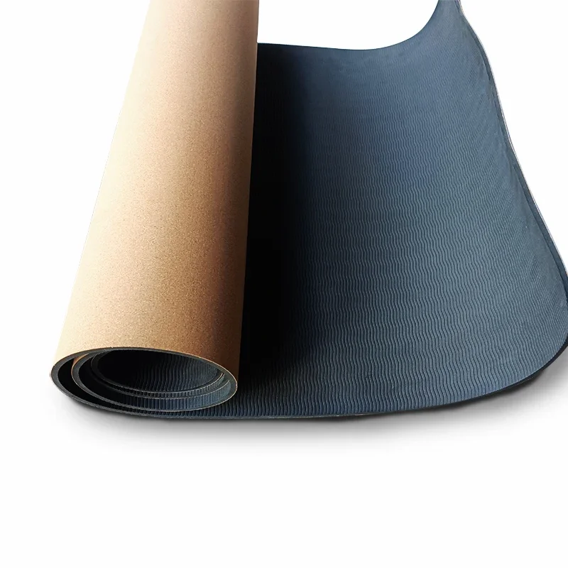 183x61cm 6mm High Density Eco Friendly Non-slip Black Exercise Yoga Matt Custom Print Yoga Mat Cork