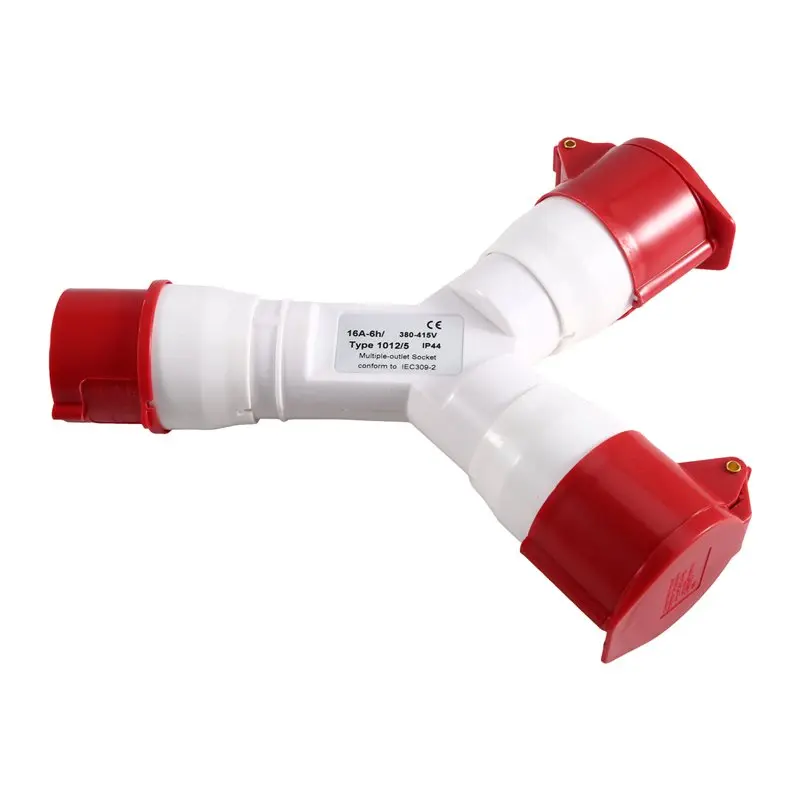 ABUG-Y-Type 16A 5 Pin 220V IP44 Multi-Function Waterproof Industrial Plug Electrical Connector 2 Way Industrial Field Power Outl