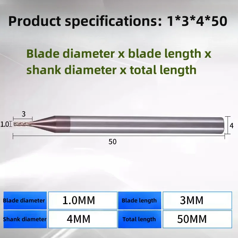 HRC55 Carbide End Mill 4 Flutes Tungsten Steel Milling Cutter CNC Machining Tools For Metal Steel 3 4 5 6 8 10 12MM Router Bits