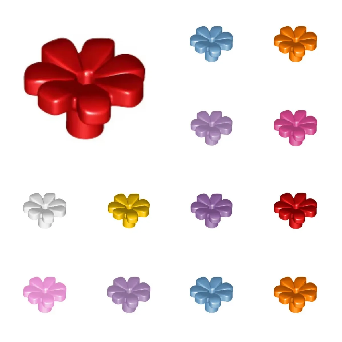 

50pcs 32606 Plant Flower Bricks Accessory with 7 Thick Petals and Pin Parts Compatible MOC Building Block Adult Kids