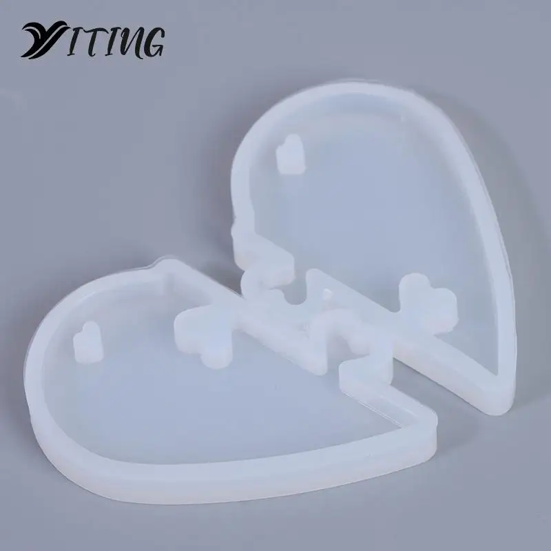 

1 Set DIY Heart Shape Epoxy Silicone Pendant Mold Puzzle Charm Mould Handmade Make Tool Jewelry Resin Molds For Jewelry