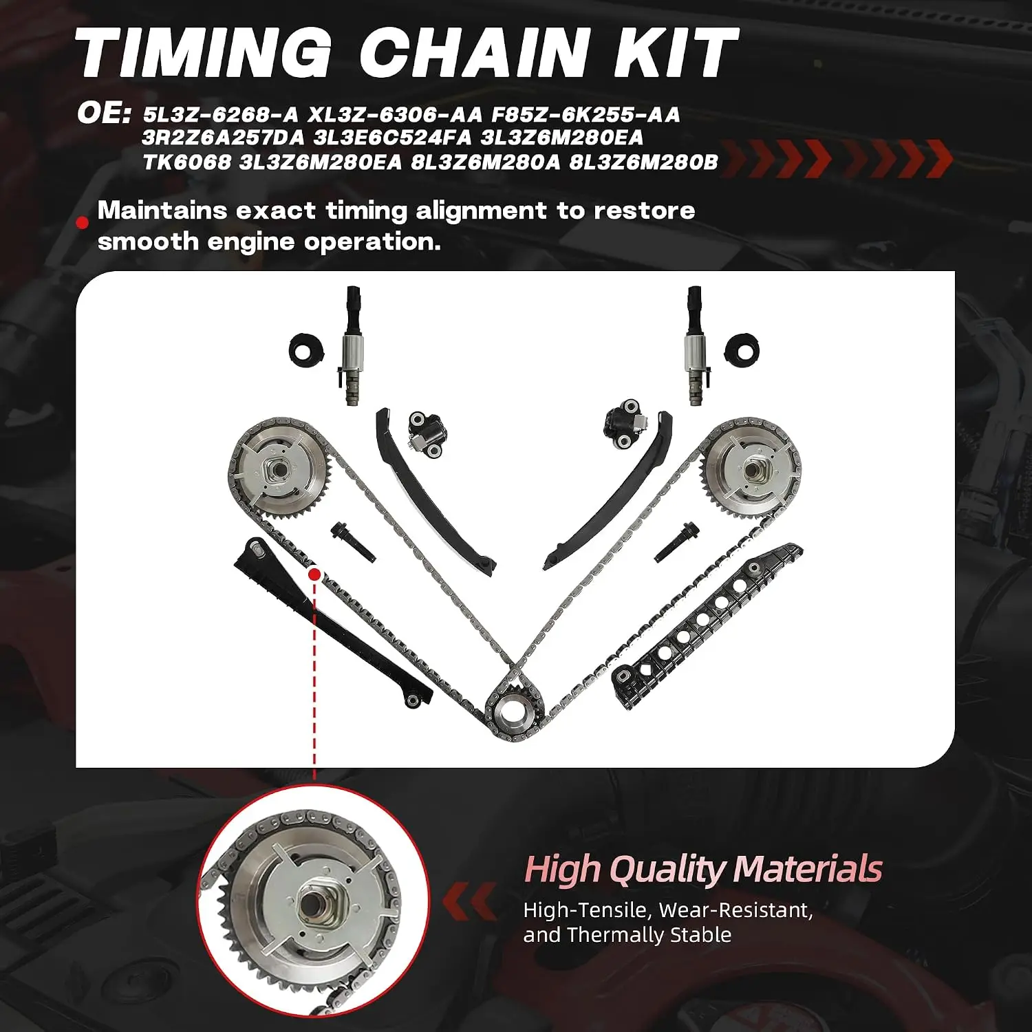 Camshaft Rocker Arms Lifters Timing Chain Kit for F150 F350 Mustang Expedition Navigator 5.4L 2004-2012 | Made China