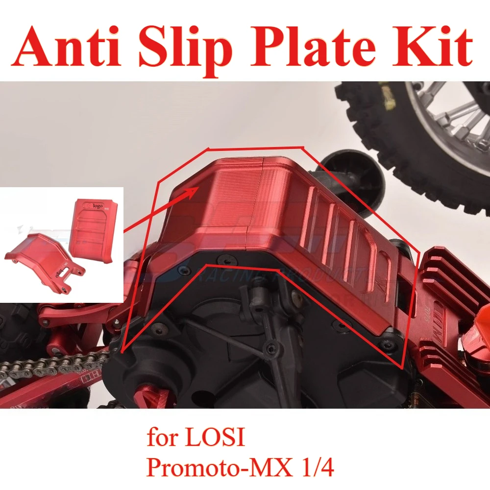 RC Motorcycle Upgrade Parts 7075 Aluminum Alloy Anti Slip Plate Kit for LOSI Promoto MX 1/4 custom size Replacement Accessory