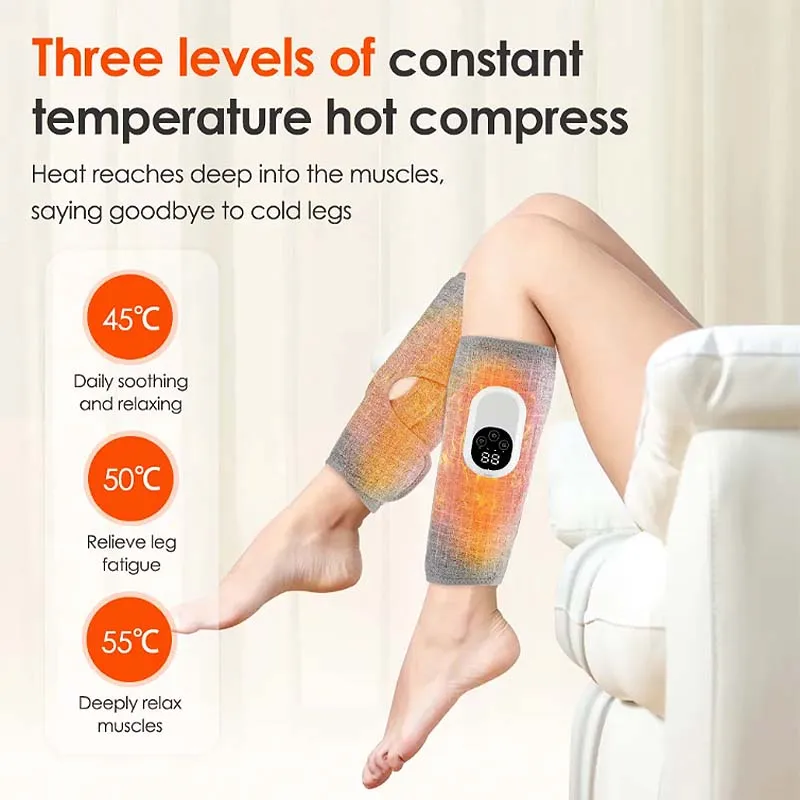 

Hot Sale Wireless Electric Heat Compress Vibration Calf Massage With air Pressure leg Massager to Promote Blood Circulation