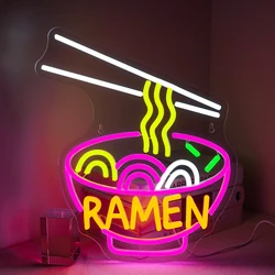 Ramen Neon Sign Dimmable Neon Lights for Resturant Japanese Noodle Shop Bar Kitchen Dinning Room Party Business Wall Decor USB 