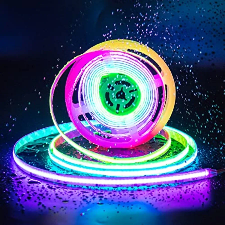 

Водонепроницаемая светодиодная лента IP65 RGB Smart IC COB, адресная, 7,5 м, 24 В, с эффектом плавного перелива цветов, многоцветная, гибкая, ленточная.