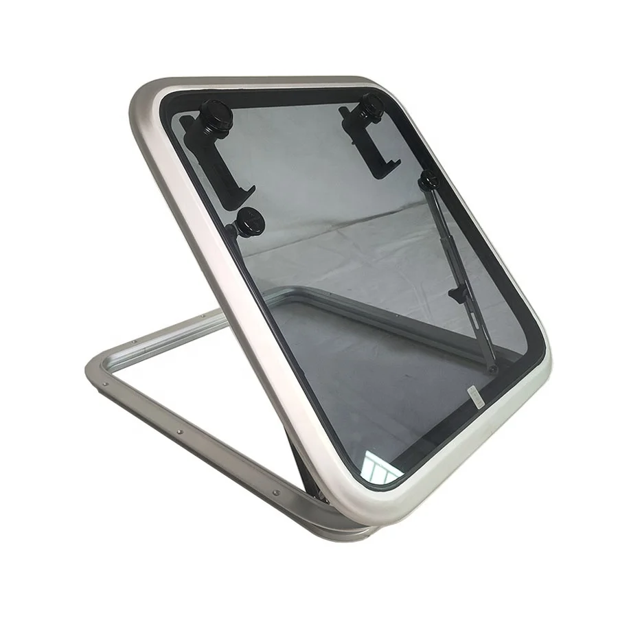 Square Marine Boat Skylight Escape Hatch Window Aluminum Tempered Glass Deck Hatch For Boats Yacht RV