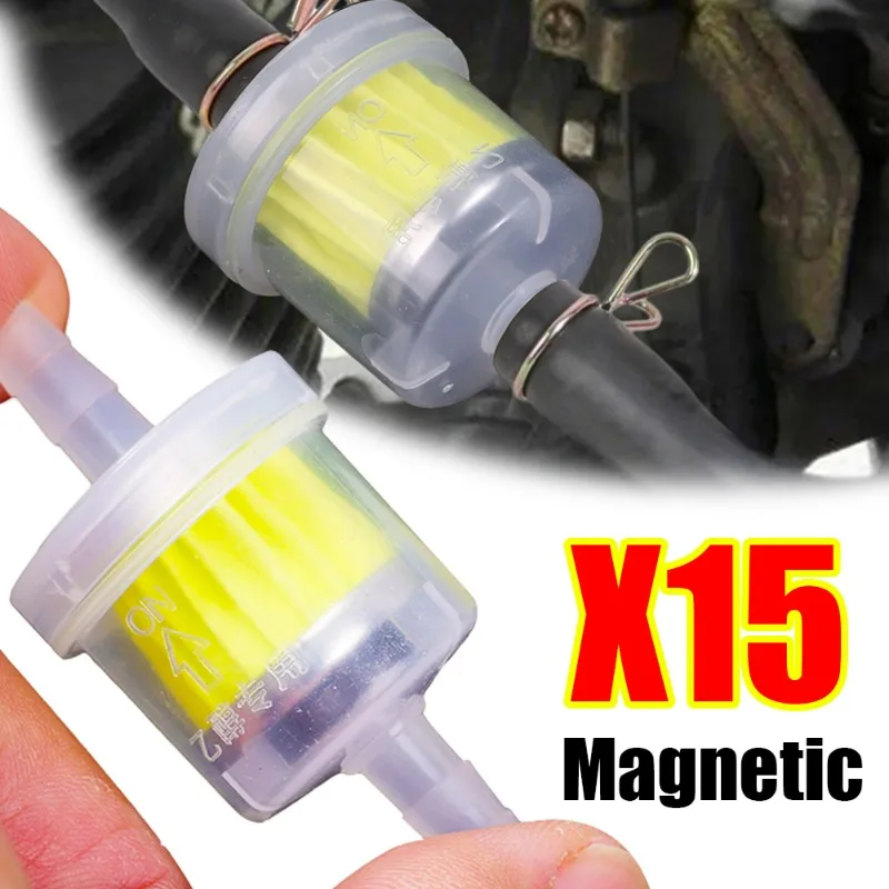 

Motorcycle Magnetic Gasoline Filter Petrol Engine Accessory Universal Inline Transparent Gas Fuel Filter for Motorcycle Scooter