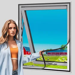 Moskitonetze für Fenster, universelles Fenstergitternetz, individuelle Größe, Tüll, unsichtbares schwarzes Fiberglas gegen Mücken und Fliegen