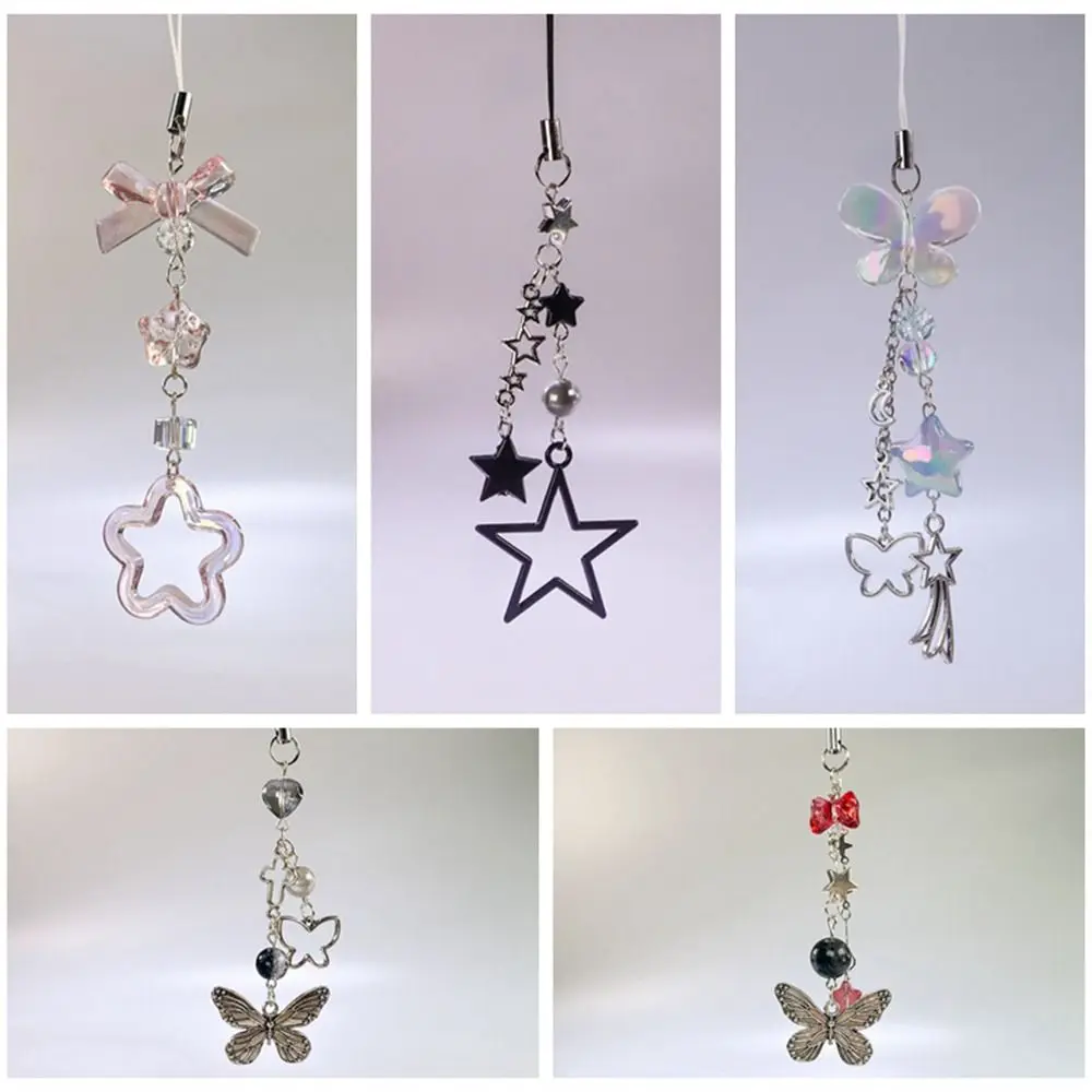 Phone Charms Y2K Phone Pendant Butterfly Sweet Girl Phone Lanyard Phonestraps Backpack Ornament Phone Chain Camera