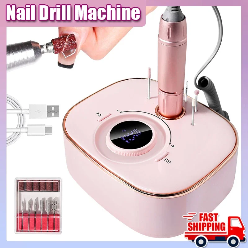 

35000RPM Nail Sander Set Mill For Manicure With LED Display Low Noise Electric Manicure Drill Nails Accessories And Tools