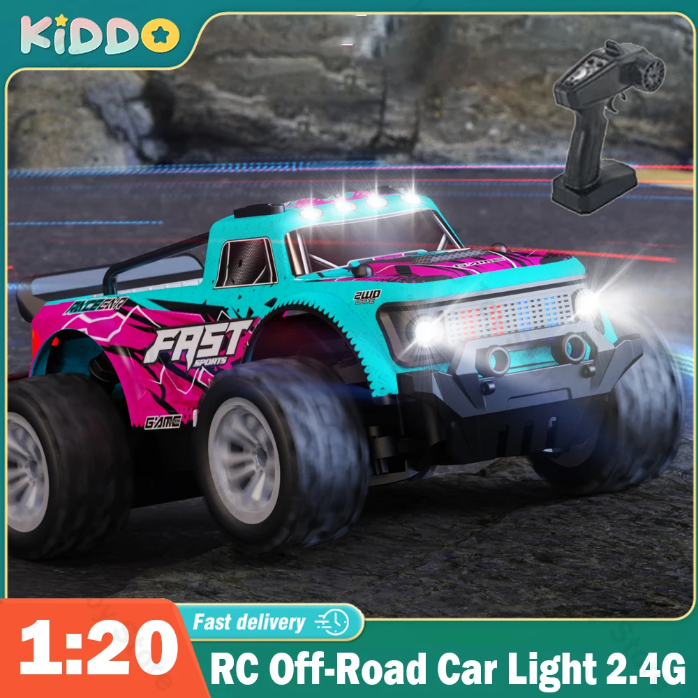 KF23 RC Car Off-Road 1:20 with LED Light 2.4G High Speed Remote Control Climbing Buggy Vehicle Model Outdoor Toys for Boys Gifts