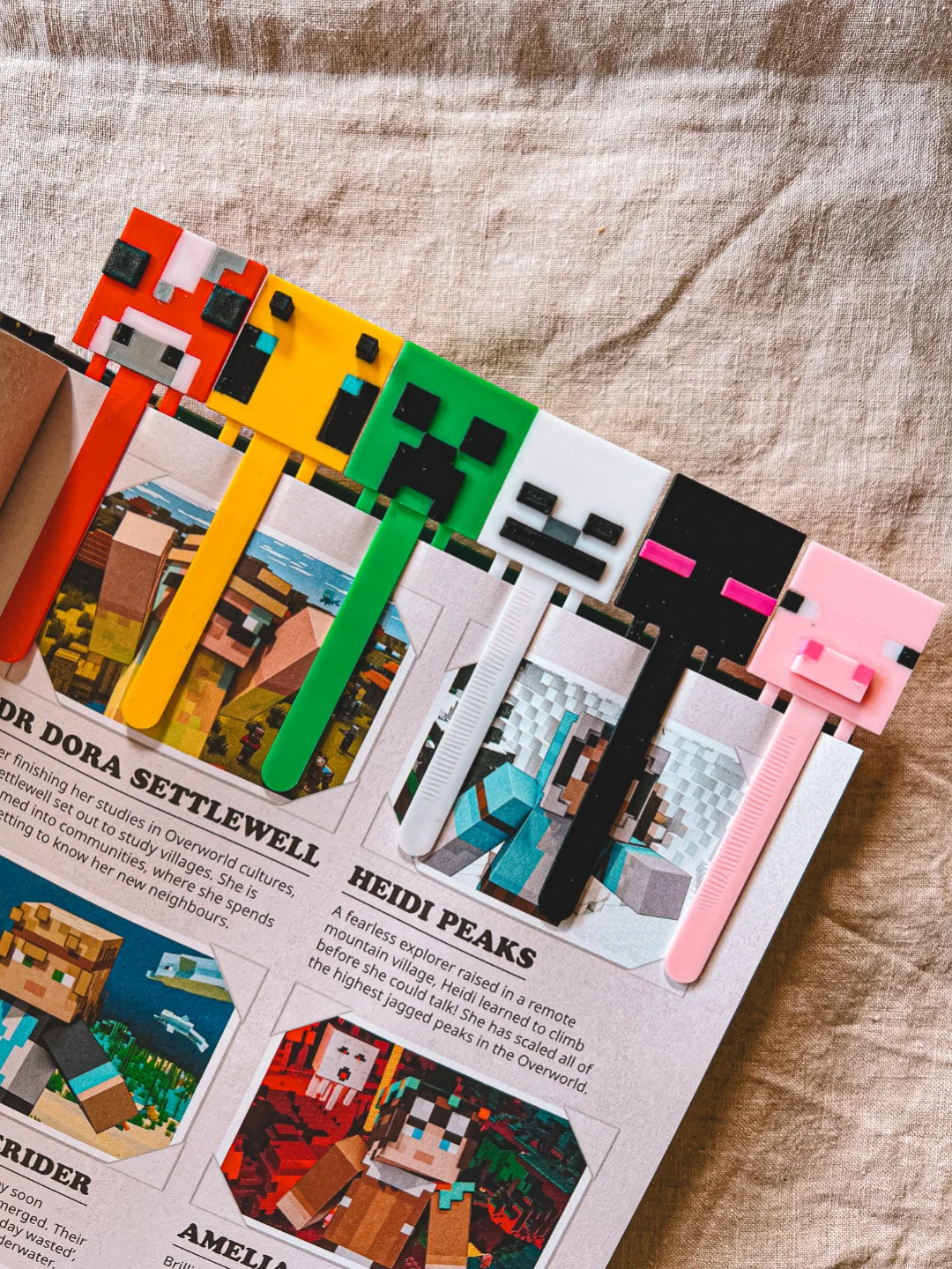 3/6pcs New Cartoon Minecraft Bookmark Shelf High Quality Accessories Gifts