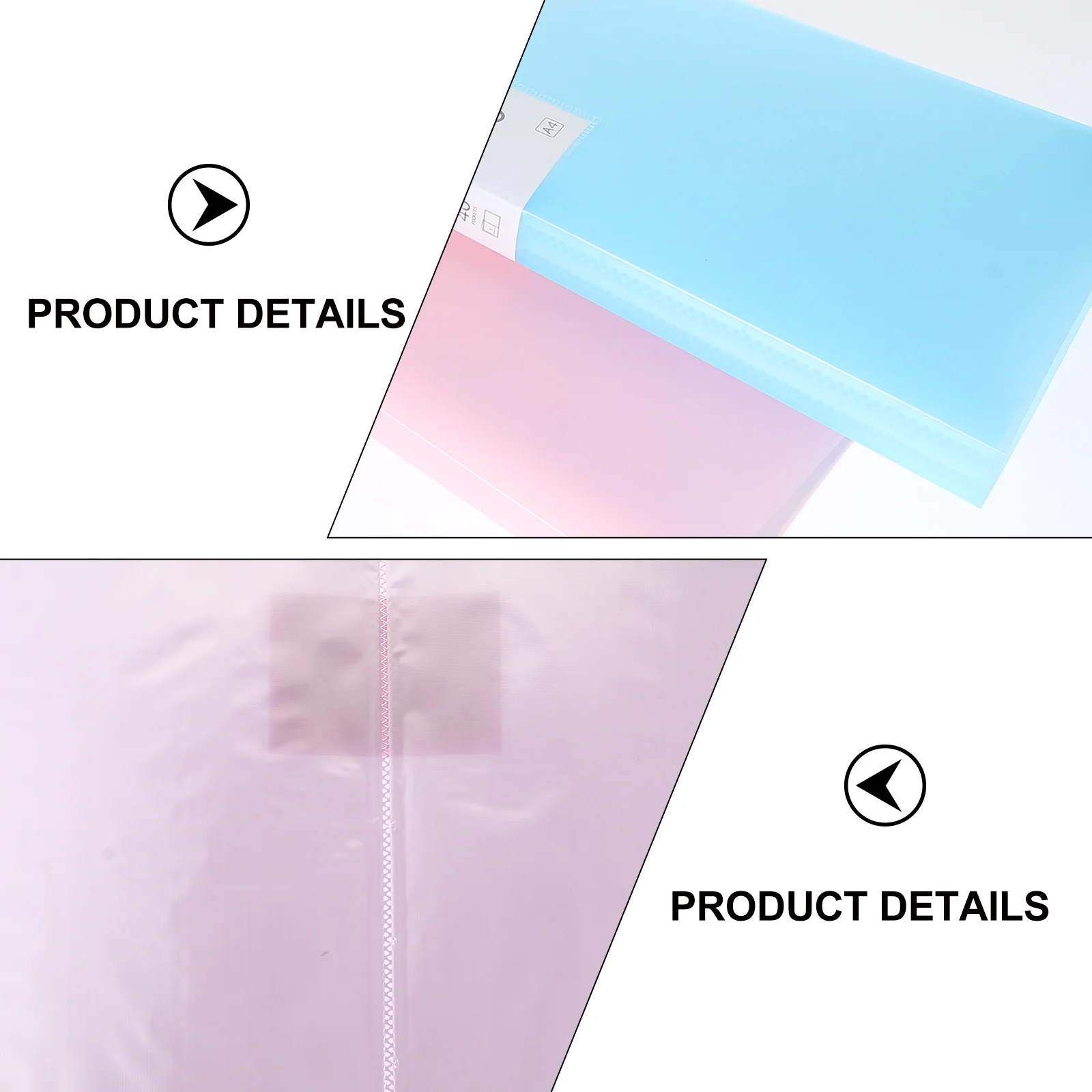 

2Pcs Plastic Storage Files A4 Folders 40 Pages Household Office Document Organizer Simple Design for Papers Letters Magazine