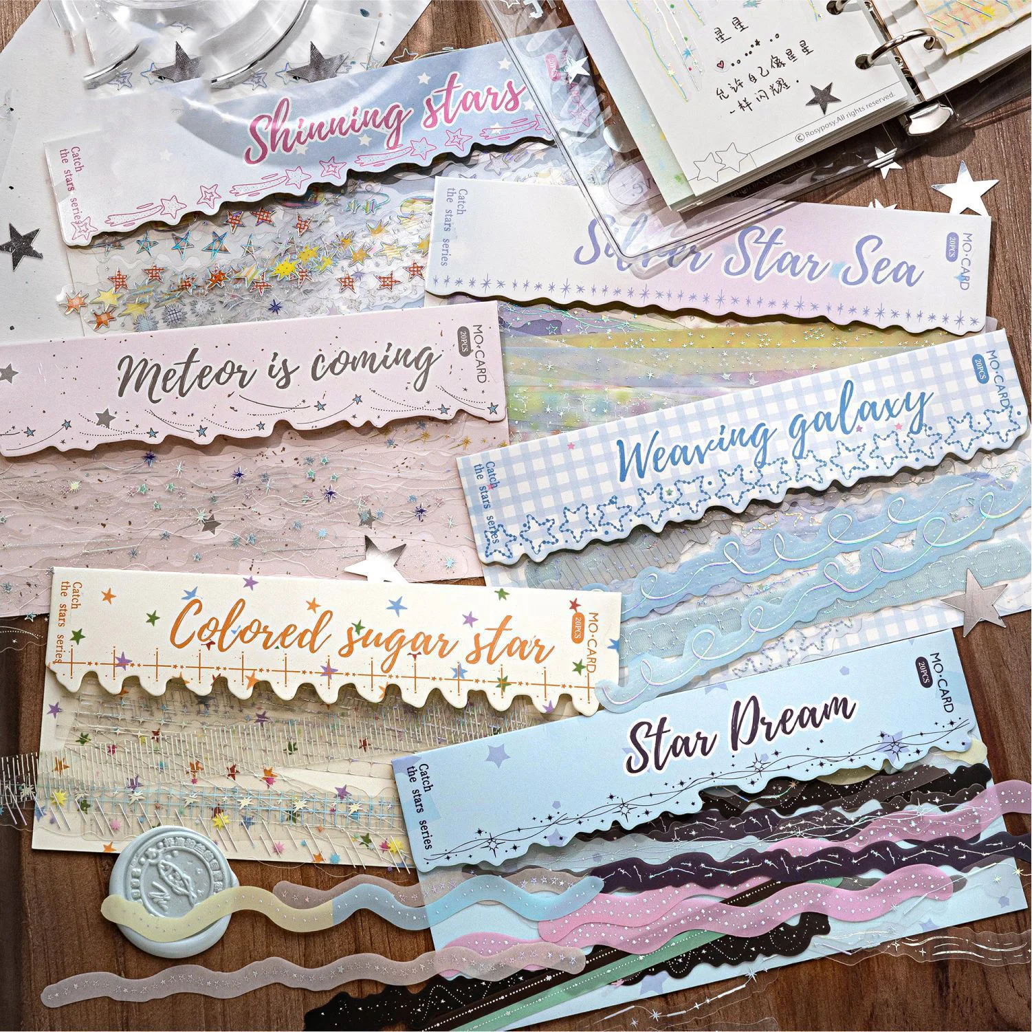Capture Star Series Cut Milky Way Starlight Landscape PET Sticker Creative DIY Journal Material Collage Stationery