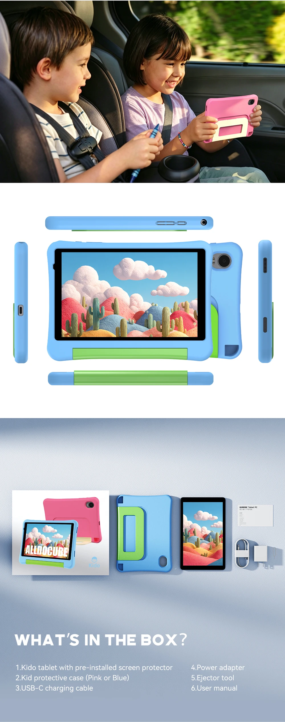 ALLDOCUBE KIDO Unisoc T310 8'' Kinder-Tablet 7GB (3GB+4GB Virtuell) RAM 32GB ROM 5000mAh Android 15 Go – Detail 11